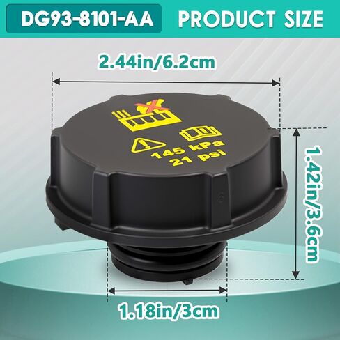 2 Pcs DG93-8101-AA Coolant Reservoir Caps Replacement for Ford Fiesta, Focus, Mondeo, Transit, Edge, F-150 & Lincoln Models in Saudi Arabia