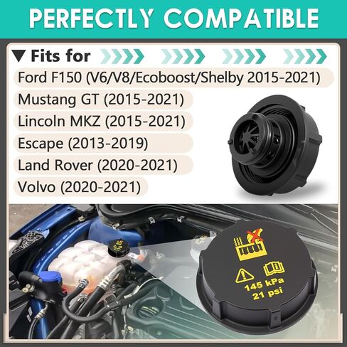 2 Pcs DG93-8101-AA Coolant Reservoir Caps Replacement for Ford Fiesta, Focus, Mondeo, Transit, Edge, F-150 & Lincoln Models in Saudi Arabia