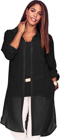 Jessica London Women's Plus Size Sheer Georgette Mega Tunic in Saudi Arabia