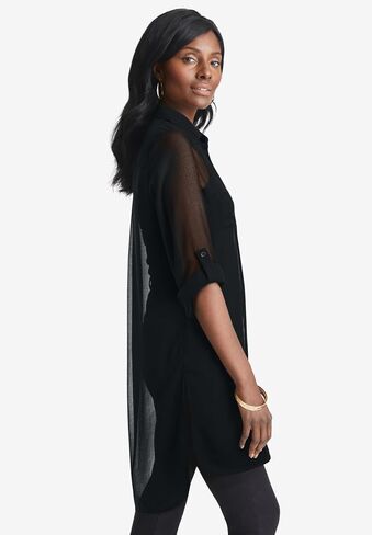 Jessica London Women's Plus Size Sheer Georgette Mega Tunic in Saudi Arabia