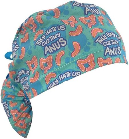Ponytail Medical Scrub Cap. They Hate Us Because They Anus | Dr. Hats - Nurses Hats Black in Saudi Arabia