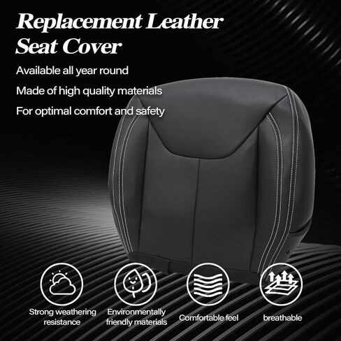 SecosAutoparts #X9 Black Front Driver Side Bottom Replacement Microfiber Leather Seat Cover Compatible with Jeep Wrangler Rubicon 2013 2014 2015 2016 2017 in Saudi Arabia