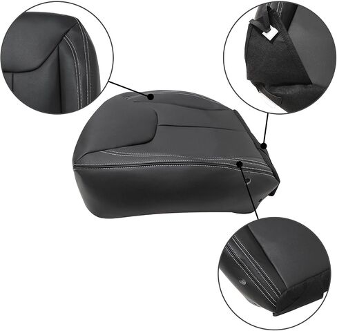 SecosAutoparts #X9 Black Front Driver Side Bottom Replacement Microfiber Leather Seat Cover Compatible with Jeep Wrangler Rubicon 2013 2014 2015 2016 2017 in Saudi Arabia
