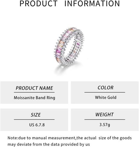 14K Solid Gold over S925 Rectangular Rainbow Moissanite Ring, Bold Statement Piece, Eye-Catching Gift for Modern Women in Saudi Arabia