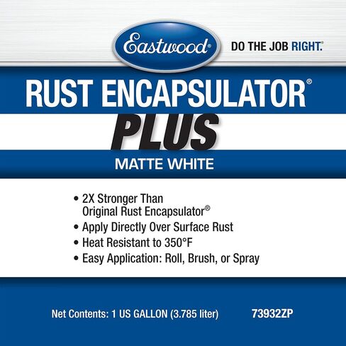 Eastwood Matte White Rust Encapsulator plus | طويلة الأمد دائمة الانتهاء 1 معطف الحد الأقصى للحماية الصدأ | مقاومة الحرارة تصل إلى 350 درجة فهرنهايت | غالون 1 حزمة in Saudi Arabia