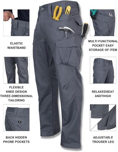 FR Pants for Men Ripstop Flame/Water Resistant Lightweight Cargo Pants Boot Cut CAT2 NFPA2112 Welding Pants in Saudi Arabia