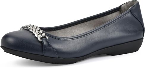 CLIFFS BY WHITE MOUNTAIN Charmed Women's Ballet Flat, Navy/Smooth, 8 M in Saudi Arabia