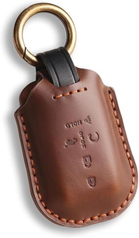 fits for Honda Key Fob Covers. Compatible with 2022-2025 Accord, CR-V, HR-V, Passport, Ridgeline, BR-V, Civic, Pilot, Insight 5 Button Smart Leather Car Key Shell Case Chain /Brown in Saudi Arabia