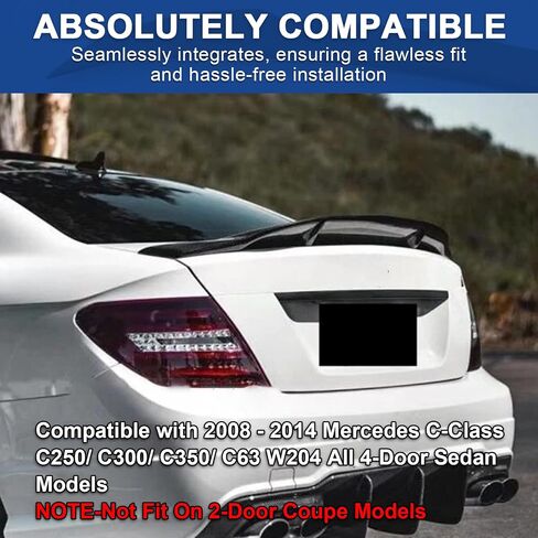 أجنحة سبويلر خلفية لسيارة Mercedes Benz S Class W222 Sedan (2014-2020) S450 S550 S560 S63 4 Door 2015 2016 2017 2018 2019 غطاء صندوق السيارة الخلفي، أسود لامع in Saudi Arabia
