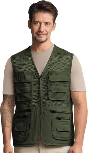 AOTORR MEN FORMITION FIRISHING SET خفيفة الوزن في الهواء الطلق SAFARI السفر متعددة الجيوب جاكيت in Kuwait