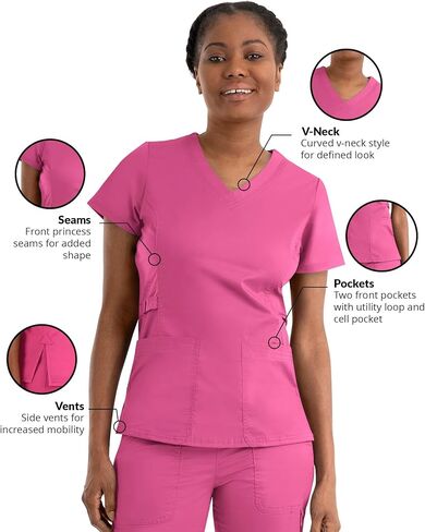 Maevn Women's Blossom Signature Ladies Functional V-Neck Top in Saudi Arabia