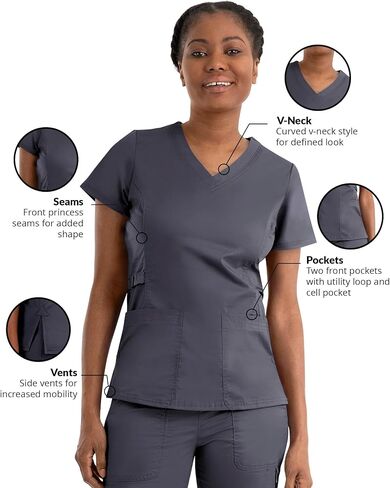 Maevn Women's Blossom Signature Ladies Functional V-Neck Top in Saudi Arabia