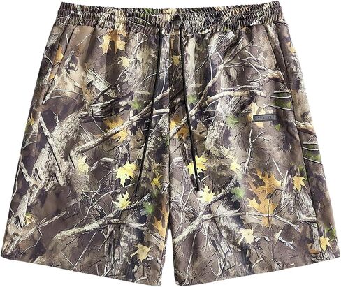 شورت Soly Hux Men's Camo Shorts Maple Leaf Print Draphstring مرنة الصيف شورت الشارع in Saudi Arabia