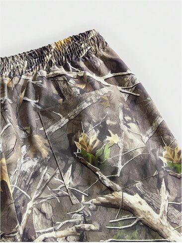 شورت Soly Hux Men's Camo Shorts Maple Leaf Print Draphstring مرنة الصيف شورت الشارع in Saudi Arabia