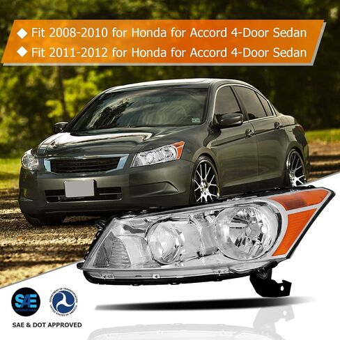 مجموعة المصباح في هوندا من أجل اتفاق 2008-2012 Chrome Housing Amber Reflector Clear Lens Driver و Massenger Side in Kuwait