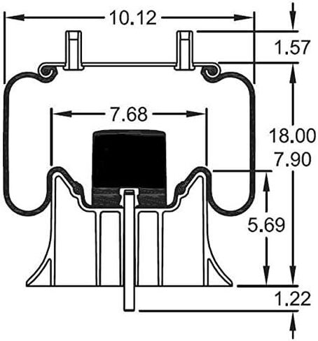 2 pack of TORQUE Trailer Air Spring Bag (Replaces Firestone 9978, W01-358-9978, Hendrickson S-28929, C-28929) (2 x TR9978) in Saudi Arabia