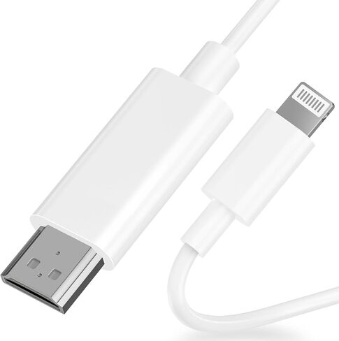 [Apple MFI Certified] Lightning to HDMI Adapter ، موصل شاشة Sync Video Digital Digital AV Digital AV 1080P HD متوافق مع iPhone/iPad لشاشة جهاز عرض التلفزيون لا حاجة إلى إمدادات الطاقة (أبيض) in Kuwait
