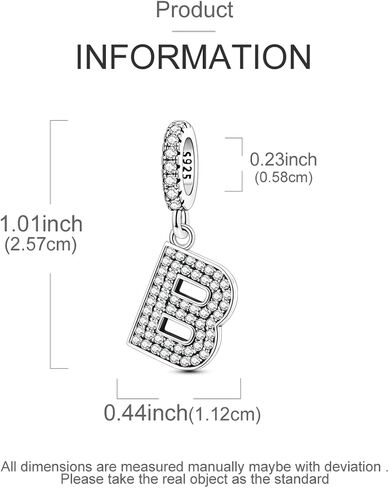Hapour Letter 925 سحر الفضة الاسترليني مع Zirconia alphabet A-Z السحر الأولي حبات المجوهرات DIY المعلقة للأساور قلادة in Saudi Arabia
