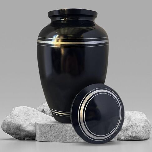 صورة مخصصة مخصصة جرة حرق الجثث البشري للهندات البالغة المحفورة حرق الألومنيوم مع صورة ملونة كاملة | 10.35 "× 6.75" جرة للبقايا البشرية تصل إلى 200 رطل | رصدت الأسود in Kuwait