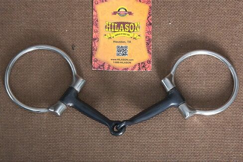 HILASON قطعة حصان مسطحة على شكل حلقة بيضاوية منخفضة المنفذ من النحاس مرصعة بالفولاذ المقاوم للصدأ | لقمة الحصان | لقم الحصان الغربية | لقم حصان المشي | لقمة تدريب الحصان | بت الخيول | بت للخيول in Kuwait