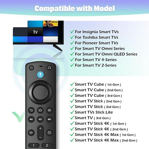 Replacement Voice Remote Control L5B83H Fit for Fire AMZ 2nd Gen Smart TVs Cube and TV Stick, 1st Gen Smart TVs Cube, Smart TVs Stick 4K, Smart TVs Stick Lite, 3rd Gen Smart TVs in Saudi Arabia