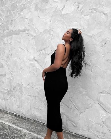 KMBANGI Women Cutout Black Backless Maxi Dress Sexy Sleeveless Cocktail Midi Dresses Bodycon Spaghetti Strap Long Dress in Saudi Arabia
