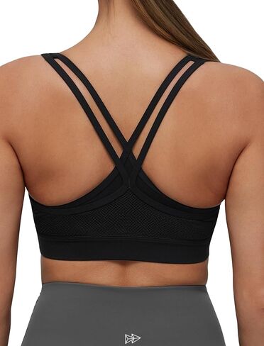 حمالة صدرية رياضية من Yvette Women Sports Bra مع Jacquard Back Panel and Cross Straps for Litness ، Gym in Saudi Arabia