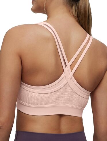 Yvette Women's Sports Bra Breathable Yoga Bra with Jacquard Back Panel & Cross Straps for Fitness,Gym in Saudi Arabia