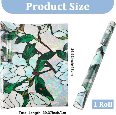 GORGECRAFT 39.4x17 Inch Colorful Mushroom Rainbow Window Privacy Film Snail 3D Stained Window Glass Covering Decorative Window Cling Non-Adhesive Static UV Resistant Decals Sticker for Room Home in Saudi Arabia