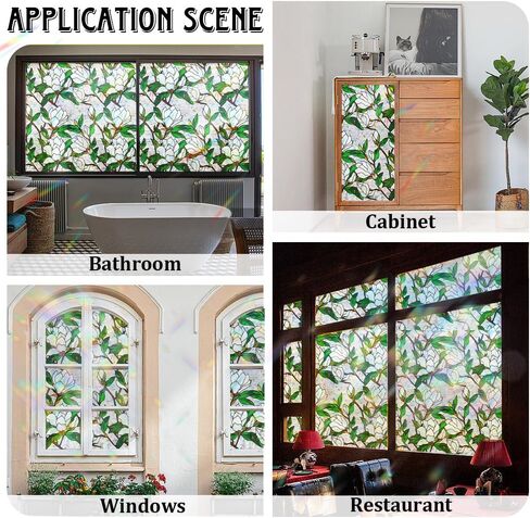 GORGECRAFT 39.4x17 Inch Colorful Mushroom Rainbow Window Privacy Film Snail 3D Stained Window Glass Covering Decorative Window Cling Non-Adhesive Static UV Resistant Decals Sticker for Room Home in Saudi Arabia