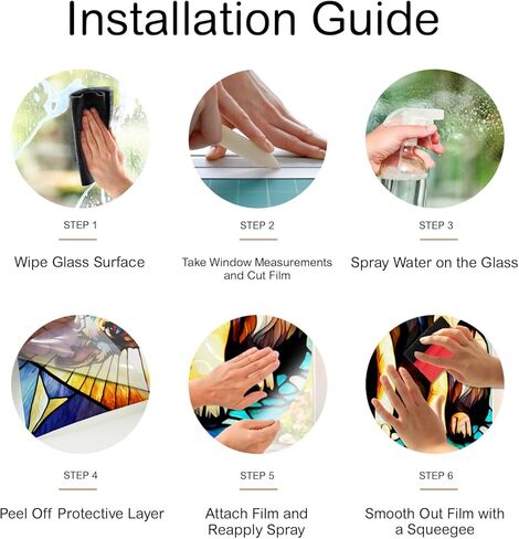 Peacock Stained Glass Window Film, Decorative Peacock Stained Glass Window Film, Peacock Stained Glass Window Film for Bathroom Shower Door Heat Anti UV in Kuwait