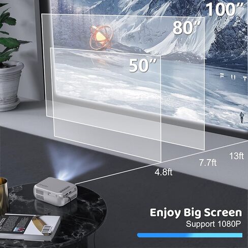 Vamvo Projector Mini Portable Video Projector, Movie Projector For Home Theater Compatible with HDMI/TYPE-C/USB/VGA/AV/Smartphone/TV Box/Laptop/ iOS/Android in Saudi Arabia