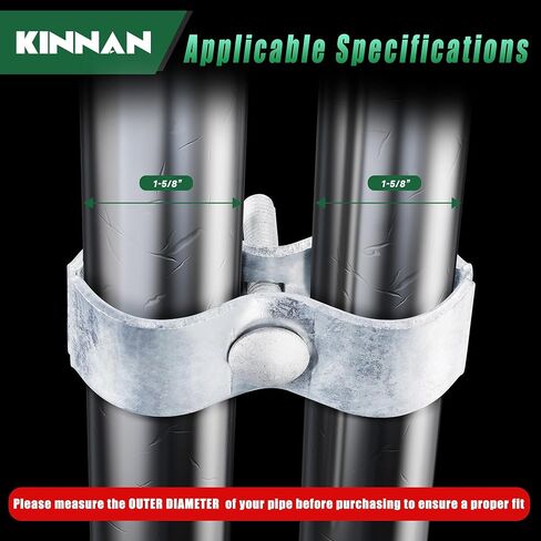 6 Pcs 1-5/8" Chain Link Fence Panel Clamps, Dog Kennel Panel Clamp, Dog Kennel Clamps for 1-5/8" OD Pipe, Galvanized Saddle Clamps for Round Pipe Panel Frame,Bolts & Nuts include in Kuwait