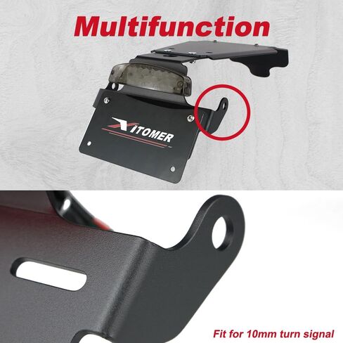 Xitomer Fender Eliminator Compatible with Water-Cooled Bonneville T100 2016-2022 Water Cooled Bonneville T120 Tail Tidy Motorcycle License Plate Holder with Tail Light/License Plate Light (Smoke) in Saudi Arabia