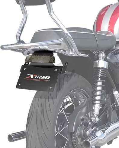 Xitomer Fender Eliminator Compatible with Water-Cooled Bonneville T100 2016-2022 Water Cooled Bonneville T120 Tail Tidy Motorcycle License Plate Holder with Tail Light/License Plate Light (Smoke) in Saudi Arabia