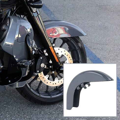 HR3 Color-Matched Gunship Gray Front Fender Compatible with 2018 CVO Street Glide, 2022 Road Glide Special & Road Glide Limited & Street Glide Special & Ultra Limited (Replace for OEM) in Kuwait
