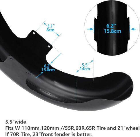 Green-L Black 21 "Wrap Front Fender Fit for Harley Touring Road Street Electra Glide Bagger Chopper Bobber 1997-2013 in Kuwait