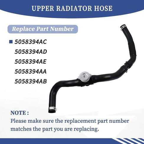 Upper Radiator Hose 5058394AA 5058394AB Compatible with Dodge Journey 2.4L 3.7L 2009 2010 2011 2012 2013 2014 2015 2016 2017 2018, 5058394AC 5058394AD 5058394AE in Saudi Arabia