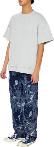 Forever 21 Men's Jacquard Abstract Mid-Rise Jeans in Saudi Arabia