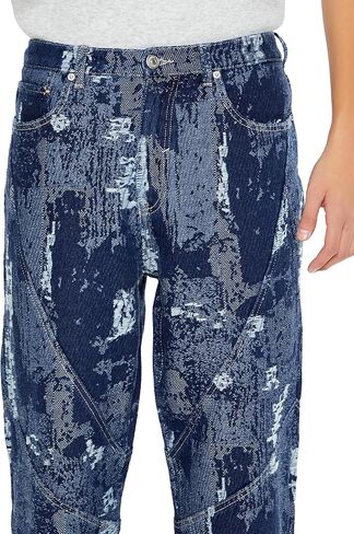 Forever 21 Men's Jacquard Abstract Mid-Rise Jeans in Saudi Arabia