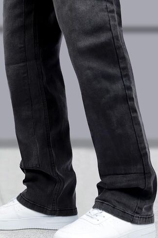 GINGTTO Men's Jeans Slim Fit Flared Stacked Denim Pants Hip Hop Streetwear in Saudi Arabia