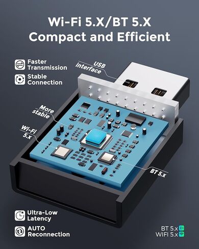 محول CarPlay اللاسلكي لـ iPhone ، بسهولة الترقية السلكية إلى carplay اللاسلكية ، Super Compact ، لا تأخر ، اتصال مستقر Carplay Dongle لـ iPhone iOS 10+ وسيارة من 2018+ ، النوع C. in Kuwait