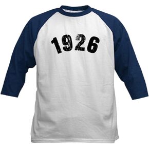 CafePress 1926 Year Vintage Baseball Jersey Kids Cotton Baseball Jersey, 3/4 Raglan Sleeve Shirt in Saudi Arabia
