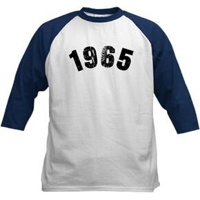 CafePress 1965 Year Vintage Baseball Jersey Kids Cotton Baseball Jersey, 3/4 Raglan Sleeve Shirt in Saudi Arabia
