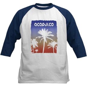 CafePress Acapulco Mexico Sunset Vacation So Baseball Jersey Kids Cotton Baseball Jersey, 3/4 Raglan Sleeve Shirt in Saudi Arabia