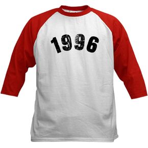 CafePress 1996 Year Vintage Baseball Jersey Kids Cotton Baseball Jersey, 3/4 Raglan Sleeve Shirt in Saudi Arabia