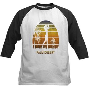 CafePress Retro Palm Desert Women's Golf Baseball Jersey Kids Cotton Baseball Jersey, 3/4 Raglan Sleeve Shirt in Kuwait