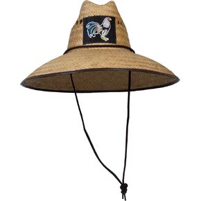 TOP HEADWEAR Ultra 5" Wide Brim Straw Sun Hat w/Rooster Patch Natural in Saudi Arabia