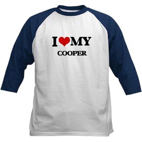 CafePress I Love My Cooper Baseball Jersey Kids Cotton Baseball Jersey, 3/4 Raglan Sleeve Shirt in Saudi Arabia