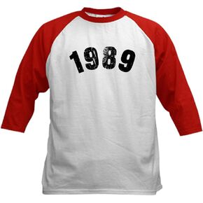 CafePress 1989 Year Vintage Baseball Jersey Kids Cotton Baseball Jersey, 3/4 Raglan Sleeve Shirt in Saudi Arabia